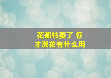 花都枯萎了 你才浇花有什么用